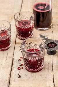 Close-up of drink in jar