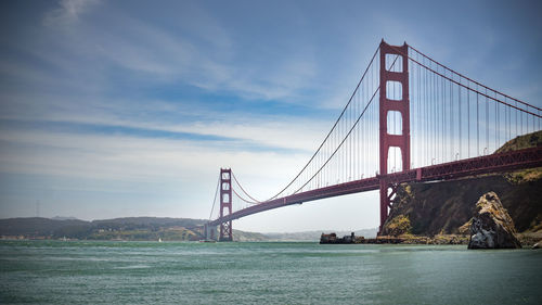 Suspension bridge over sea