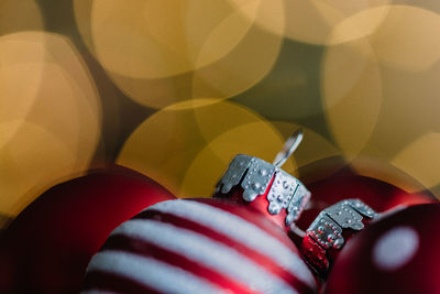 Close-up of christmas baubles