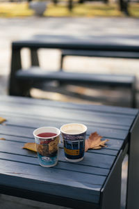 Close-up of coffee on table