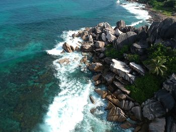 High angle view of beach