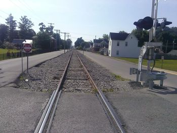 Railroad track at sunset