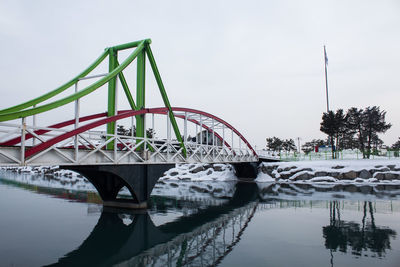 Bridge over river in city