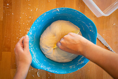 Midsection of woman holding ice cream in bowl