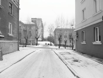 View of city street during winter