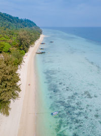 High angle view of beach