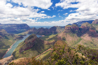 Scenic view of landscape against cloudy sky