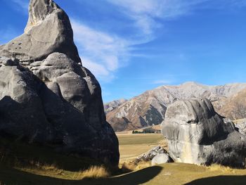 Scenic view of rock formation against sky