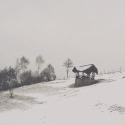 Scenic view of snow covered landscape