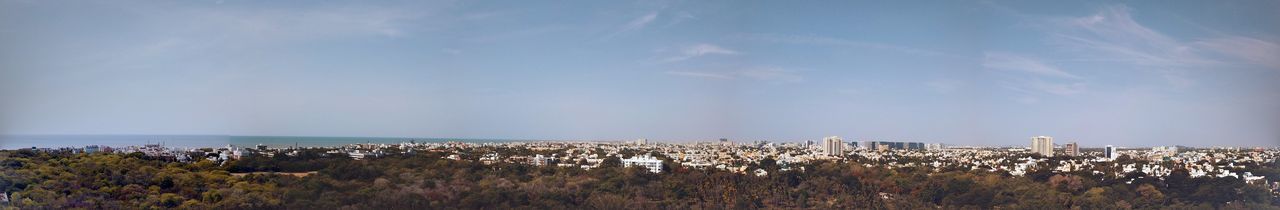 Panoramic shot of townscape against sky