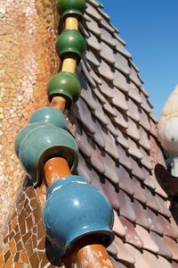 Low angle view of built structure against blue sky