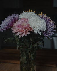 Close-up of flowers on table