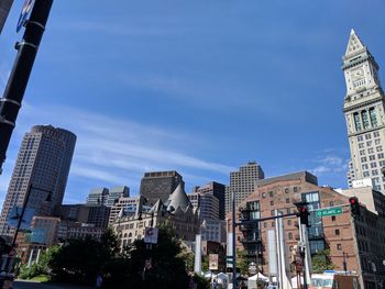 Low angle view of buildings against sky