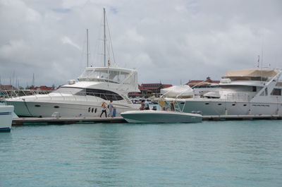 Boats in harbor