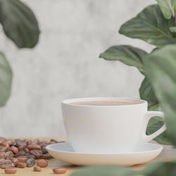 Close-up of coffee cup on table