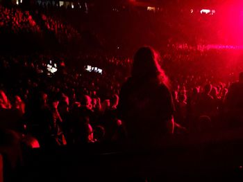 Rear view of people enjoying music concert