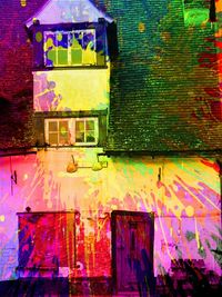 View of multi colored wall