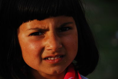 Close-up portrait of a cute girl smiling