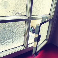 High angle view of window