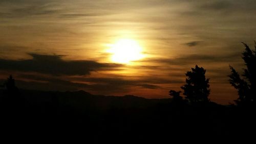 Silhouette of landscape at sunset