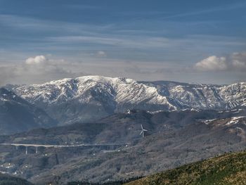 Aerial view of landscape against sky