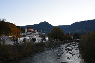 Scenic view of mountains against clear sky