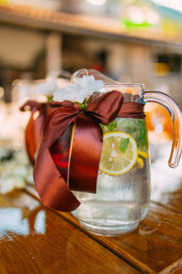 Close-up of drink on table