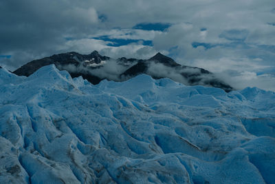 Perito moreno glacier against the mountain