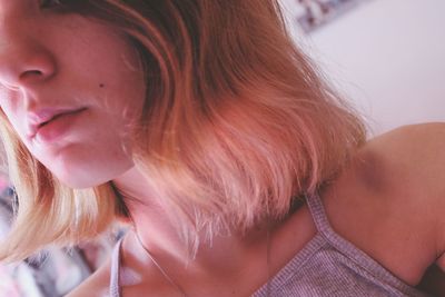 Close-up portrait of a beautiful young woman