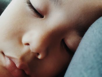 Close-up of sleeping girl