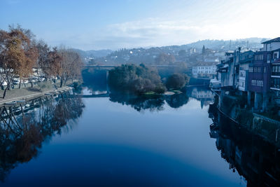 River by city against sky