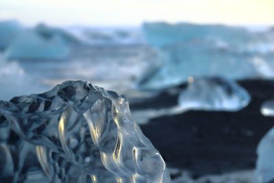 Close-up of ice crystals