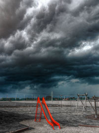 Storm clouds over land