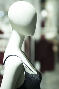 Close-up of mannequin in store