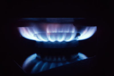 Close-up of fire against black background