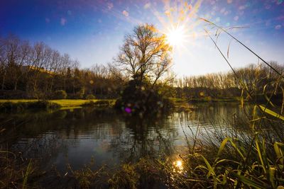 Sunset over lake