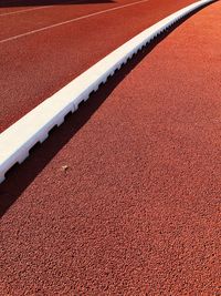 High angle view of running track