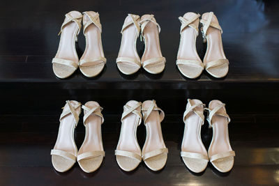 Close-up of shoes on table