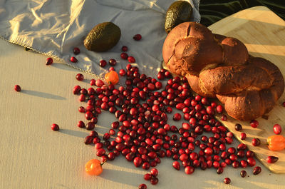 Close-up of fruits on table