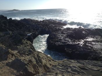 Rock formations in sea