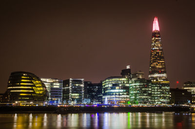 Illuminated city at night