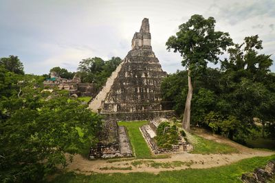 Ancient temple against sky