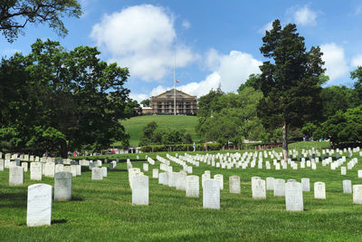 View of cemetery against sky