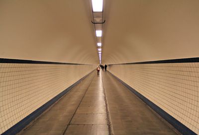 Illuminated subway tunnel