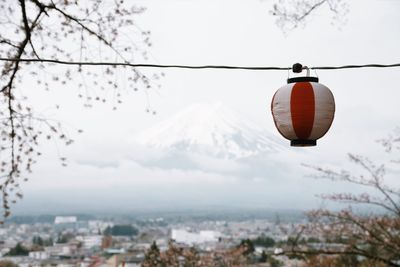 Close-up of flags against clear sky