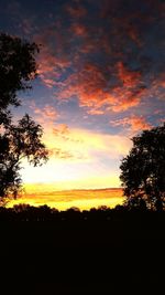 Silhouette of landscape at sunset