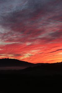 Scenic view of landscape against sky during sunset