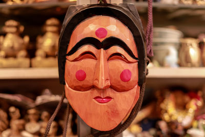 Close-up of mask