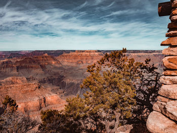 View of landscape against cloudy sky