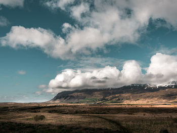 View of landscape against cloudy sky